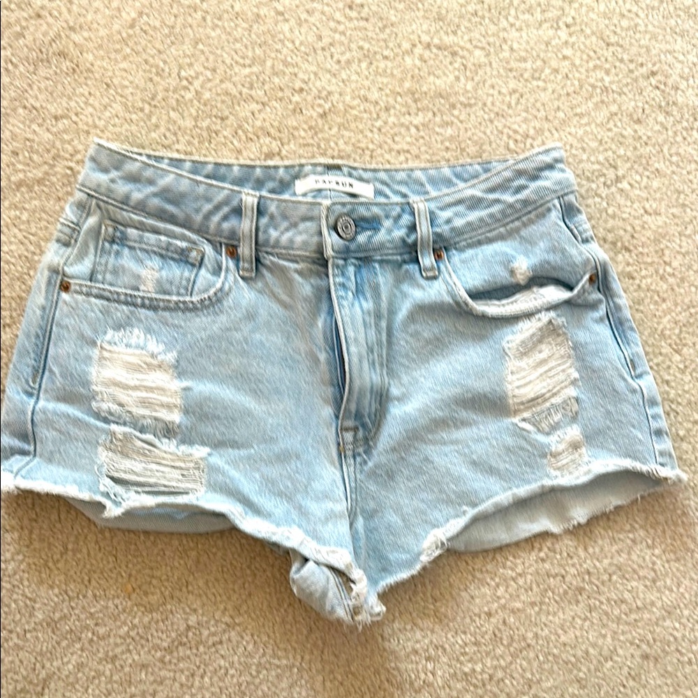 Pacsun High Rise Festival Size 26 Light Blue Denim Shorts